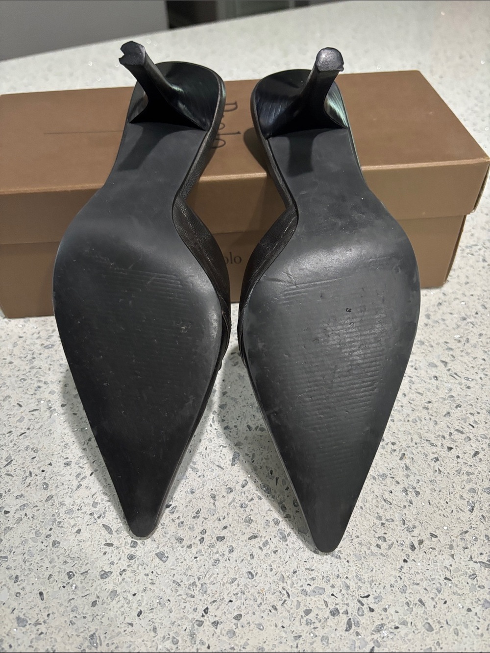 Lines Paolo Black Pointed Leather Mules with Metal Bit - Picture 4 of 5